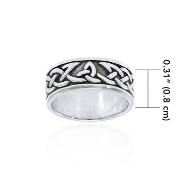 Honoring the eternal symbolism Celtic Knotwork ~ Sterling Silver Band Ring TRI1358 - Jewelry